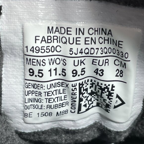 Converse Chuck Taylor All Star OX Womens Size 11.5 Shoes Black Quilted Sneaker - Picture 13 of 13